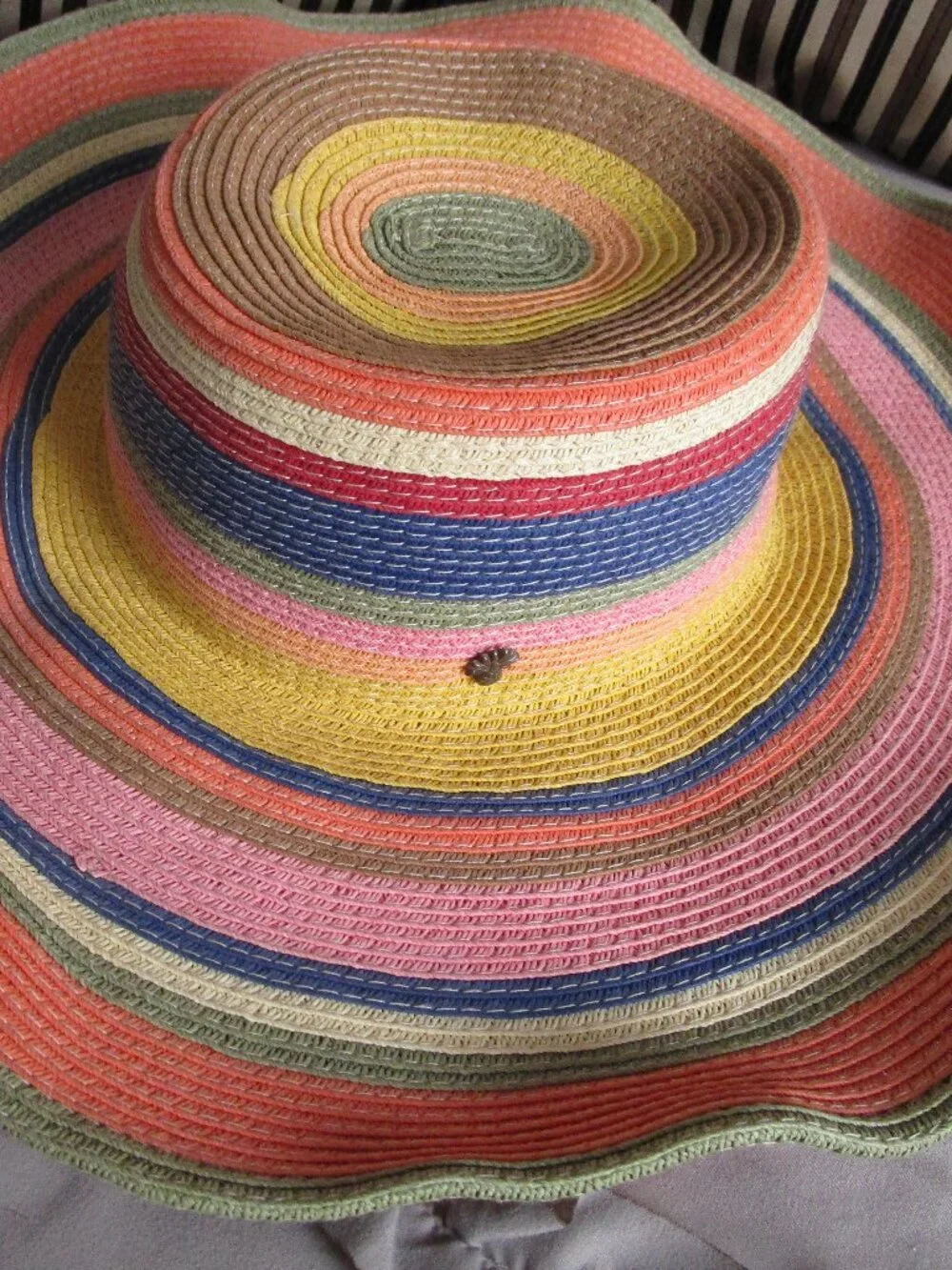 designer colorful wide brim woven sun hat